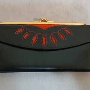 Vintage Princess Gardner Black with Red Leather Wallet